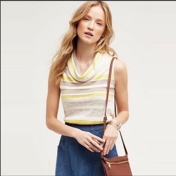 Anthropologie Dolan Striped Cowl Neck Sweater Boho - Picture 2 of 8